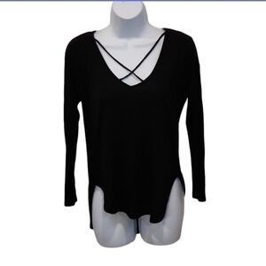 BELLE Du Jour Criss Cross Front Long Sleeve Top